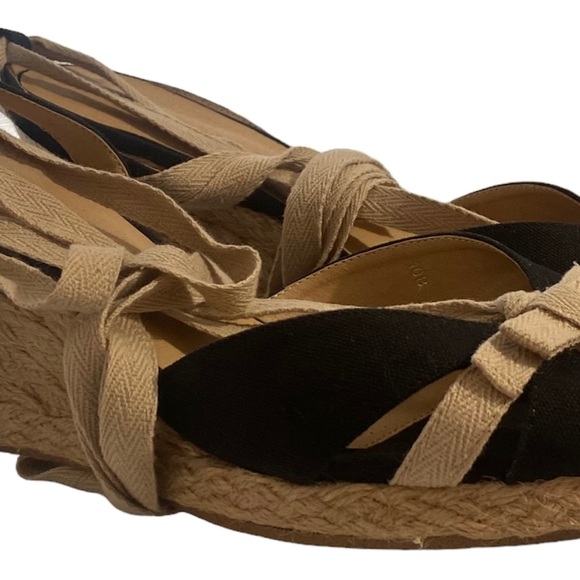 Colin Stuart Women’s Espadrilles Wedge Shoes 10B Tan Black - Picture 3 of 9